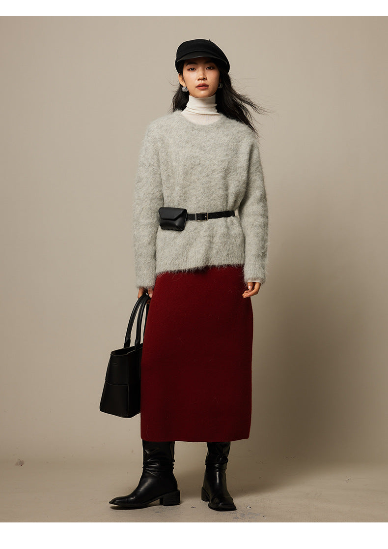 Lindy fuzzy alpaca knit sweater