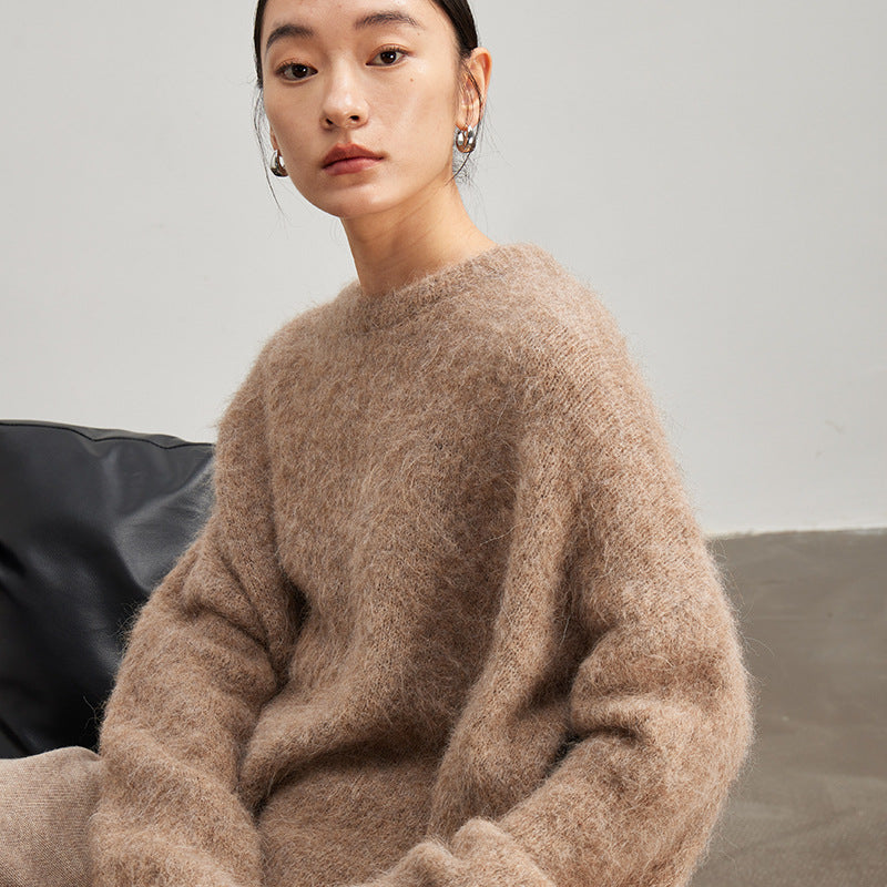 Lindy fuzzy alpaca knit sweater