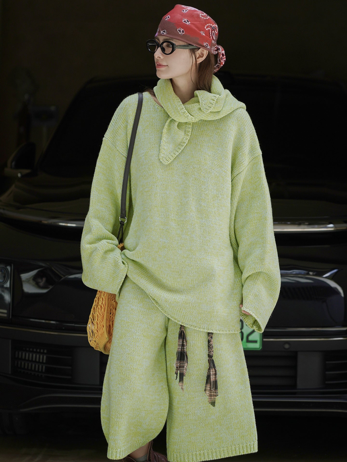 HEATHER shawl off-shoulder sweater