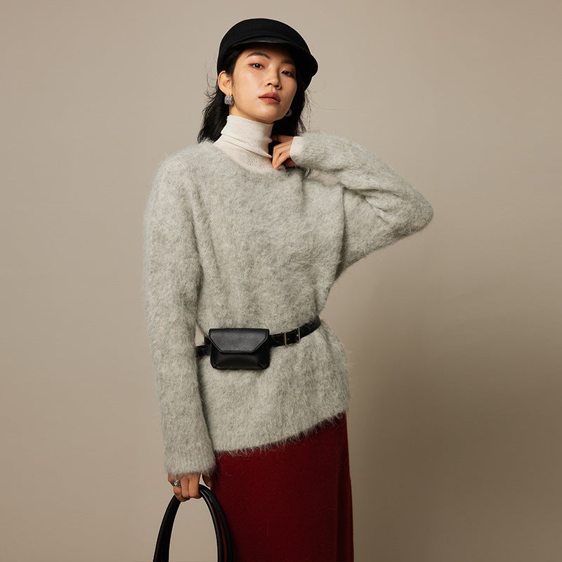 Lindy fuzzy alpaca knit sweater