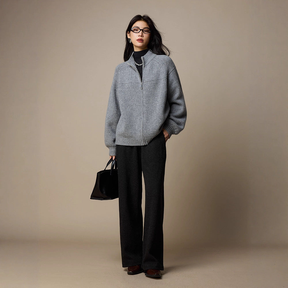 SORA merino wool zip cardigan