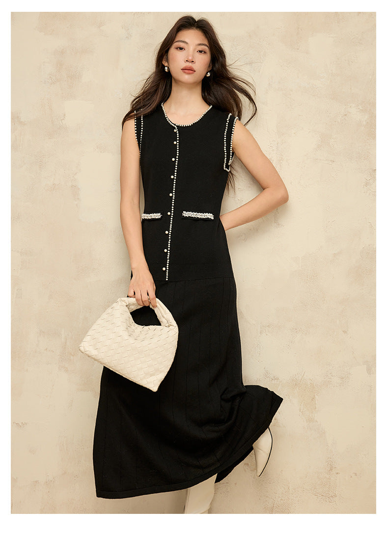GRACE sleeveless wool knitted maxi dress