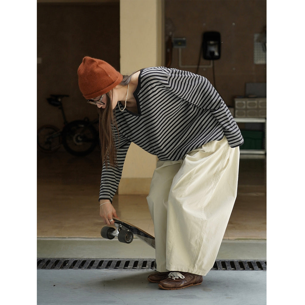 STRIPE casual wayback wool blend pull