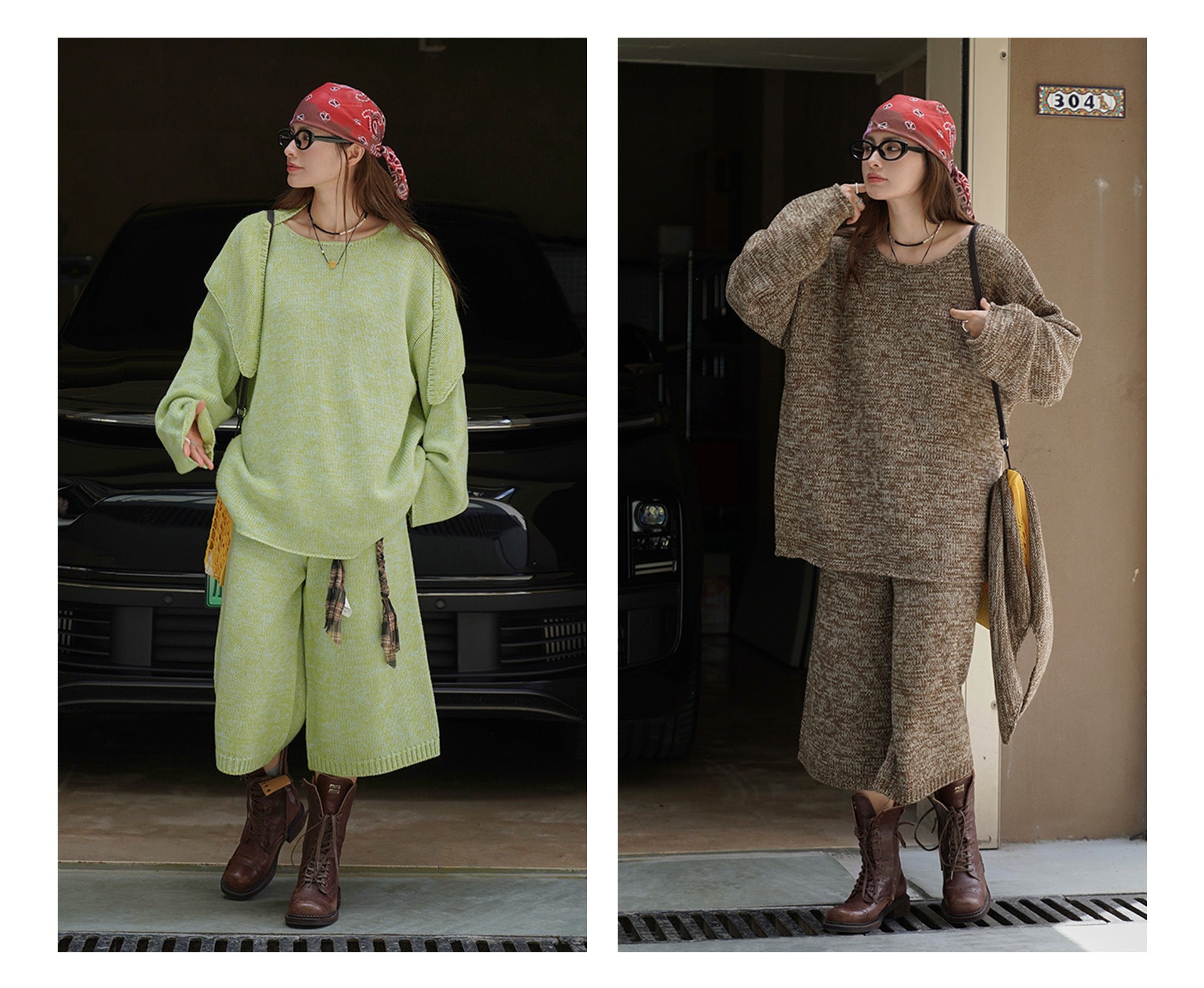 HEATHER knit cropped pants