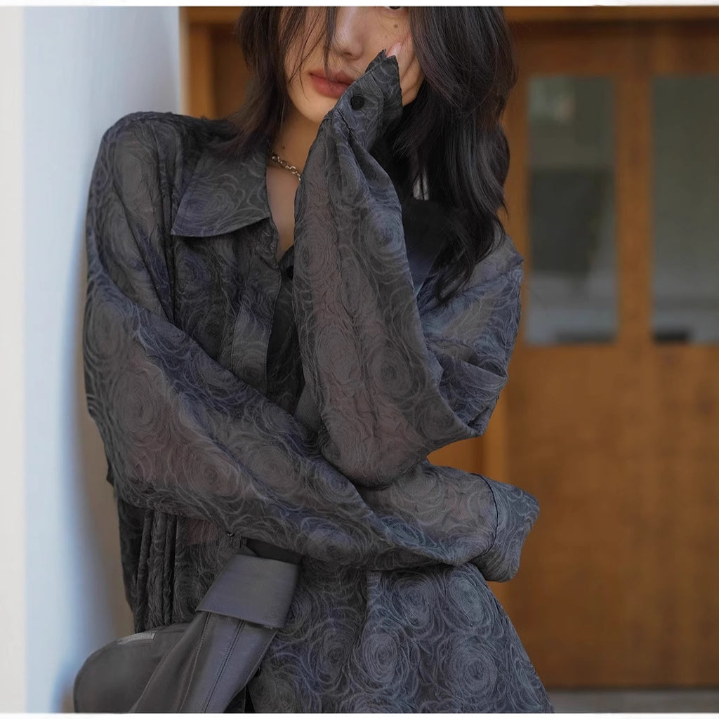 FUSHIA embossed soft light shirt