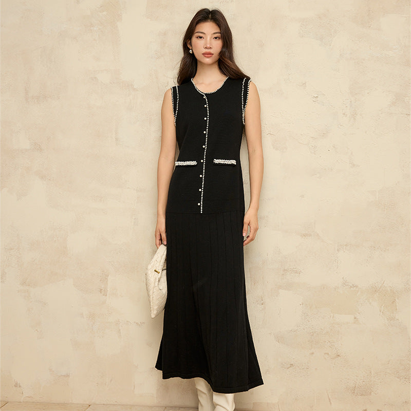 GRACE sleeveless wool knitted maxi dress