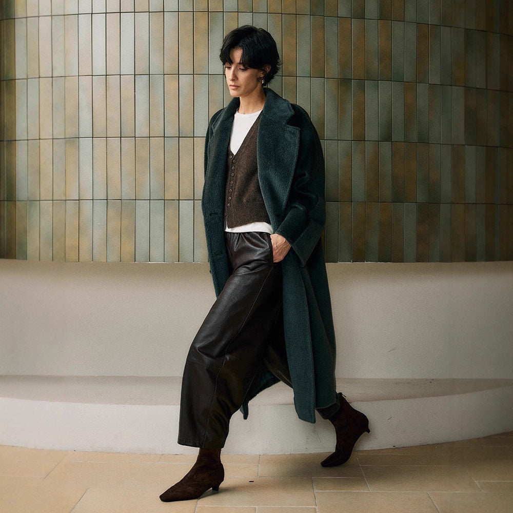 LEATHER soft cropped pants