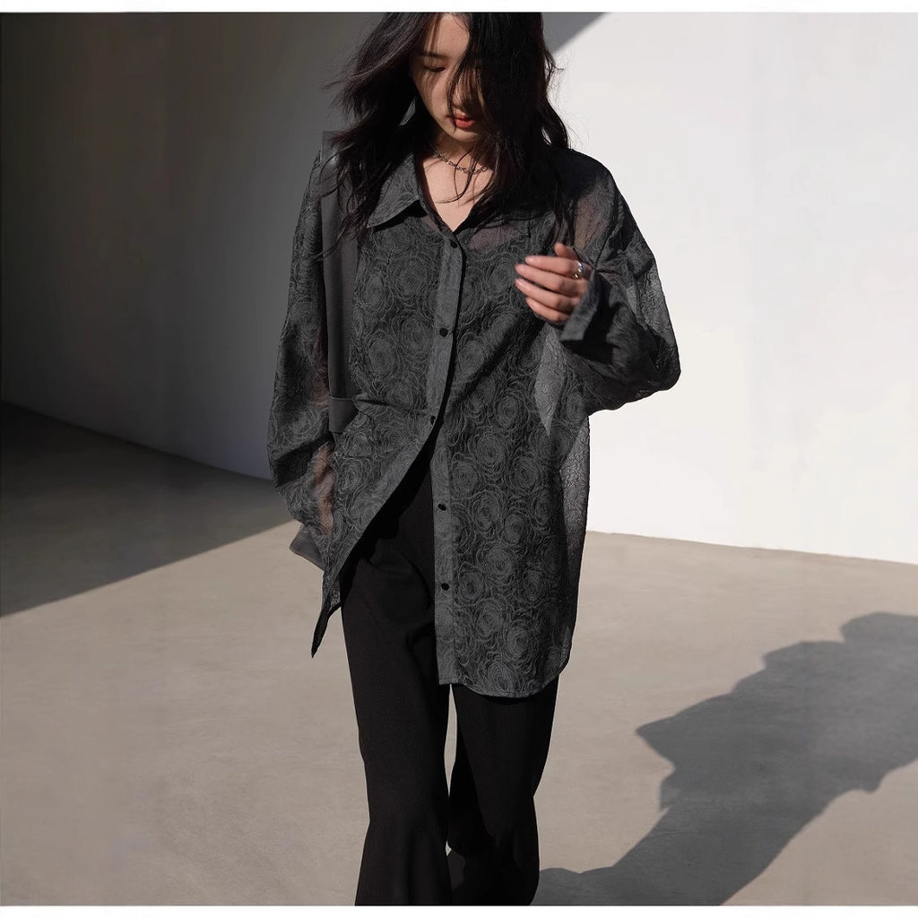 FUSHIA embossed soft light shirt
