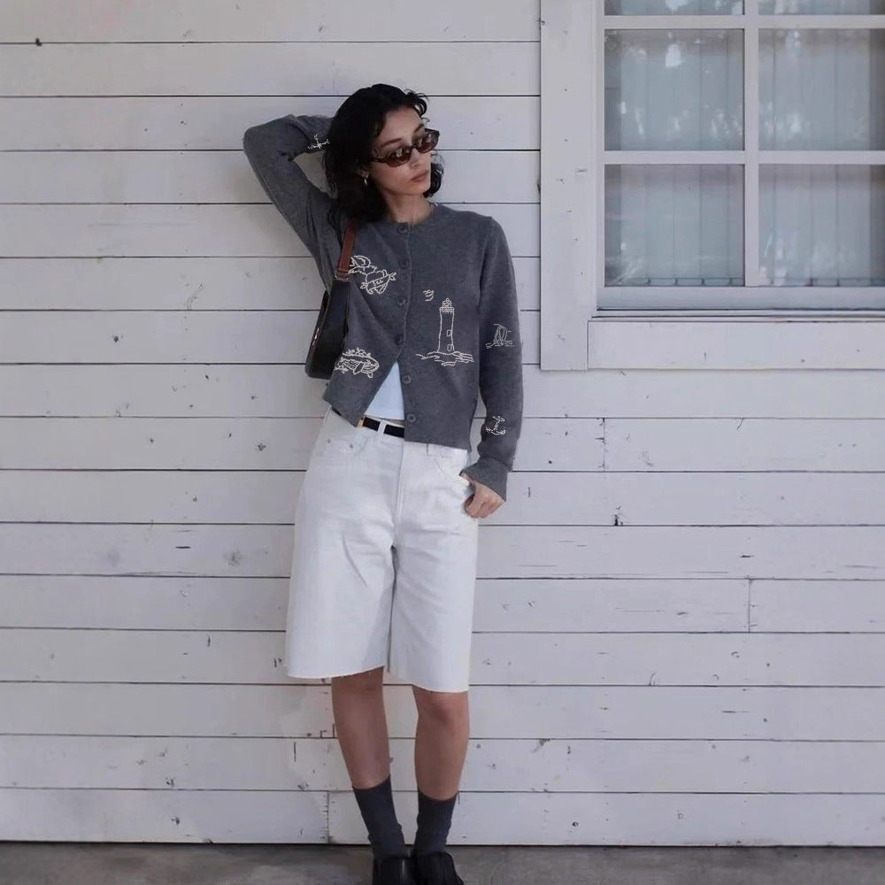 LIGHT HOUSE soft fine merino button cardigan