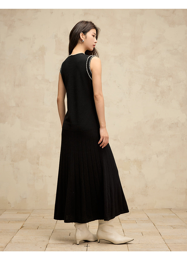 GRACE sleeveless wool knitted maxi dress