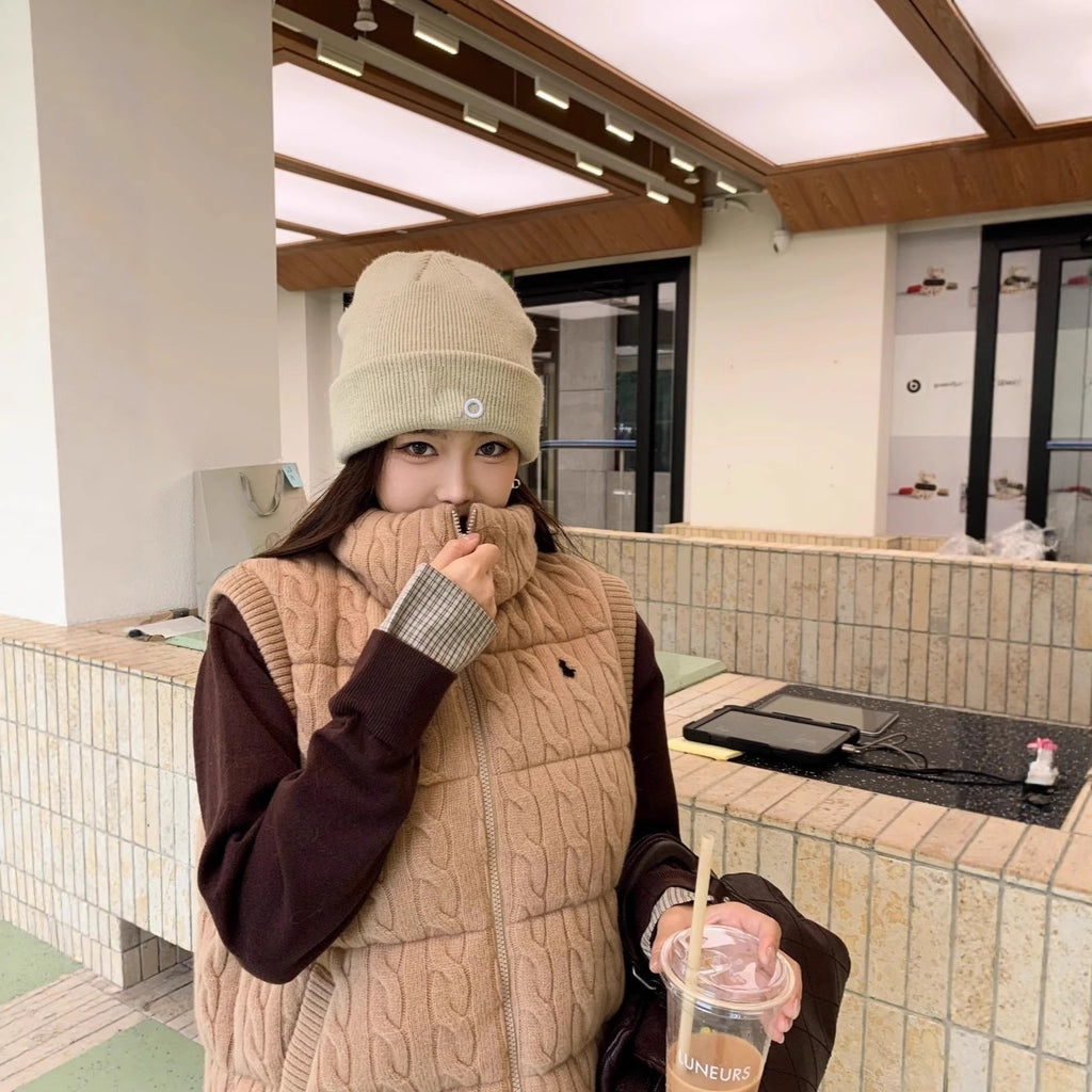 Chestnut brown down zip vest