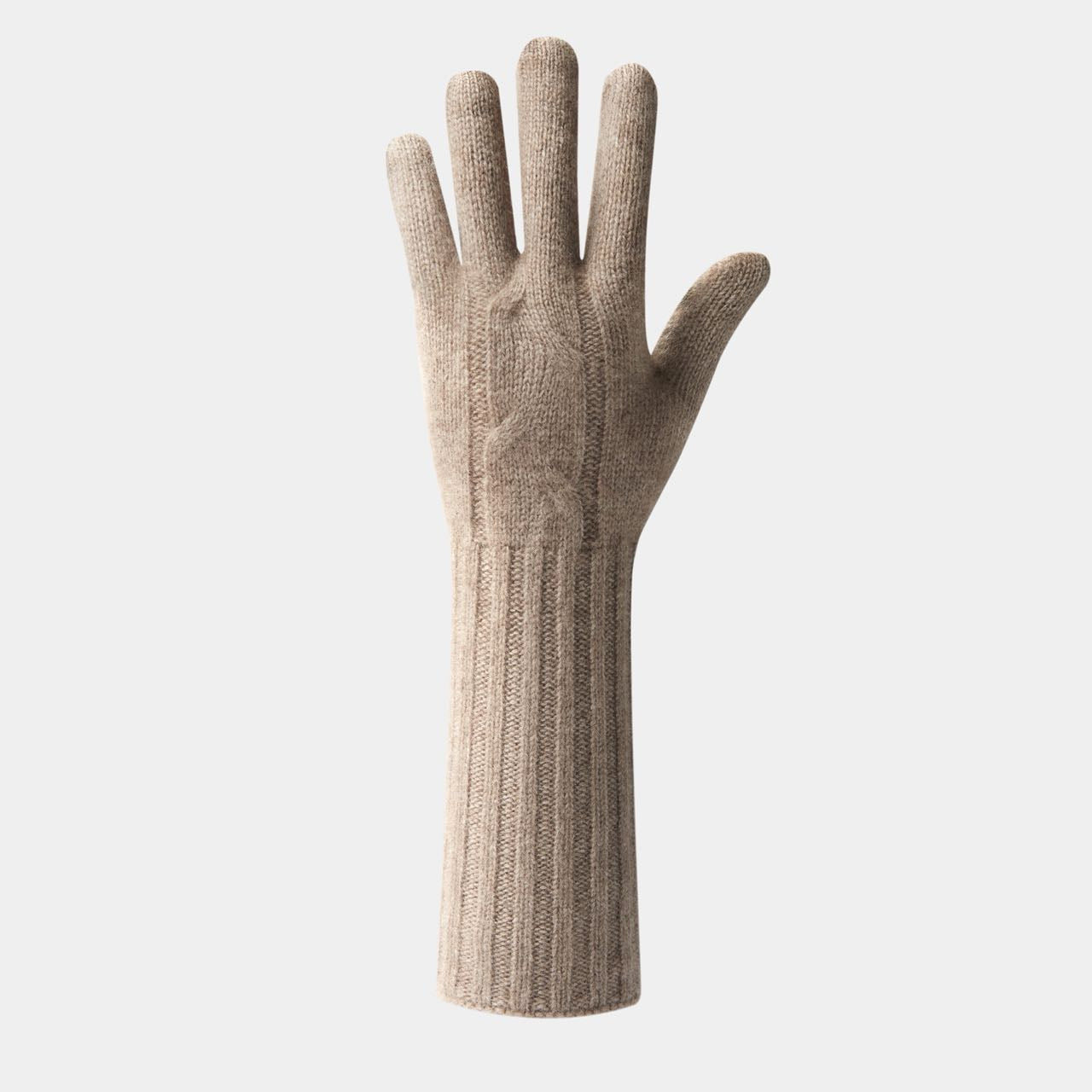 Holiday Cable knit cashmere gloves