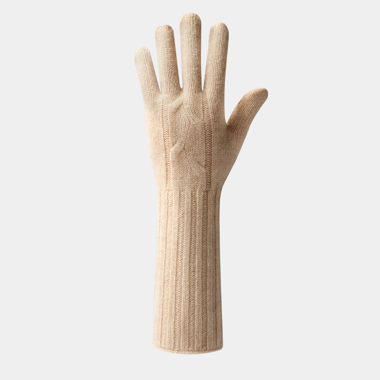 Holiday Cable knit cashmere gloves