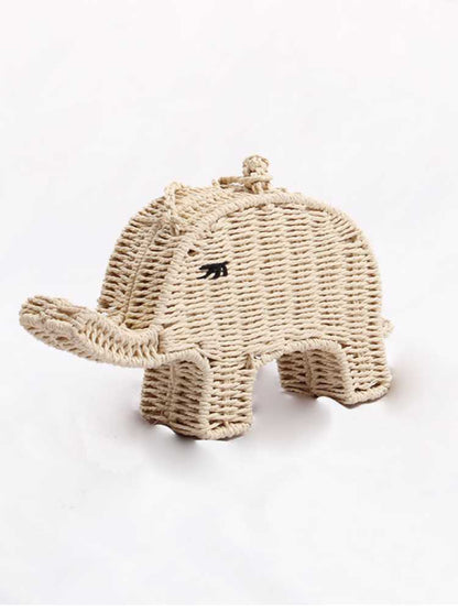 ELEPHANT mini straw bag