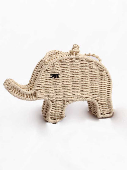 ELEPHANT mini straw bag