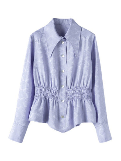 FLORAL silk textured jacquard shirt