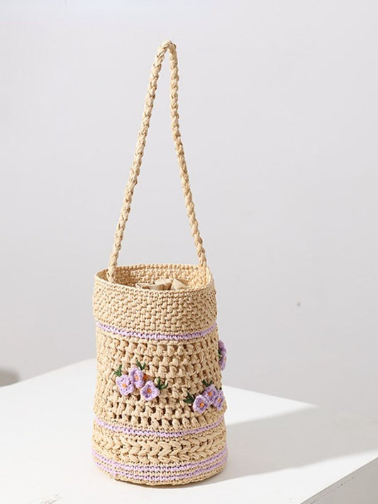 RAFFIA straw bucket bag