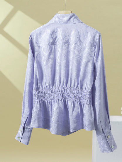FLORAL silk textured jacquard shirt