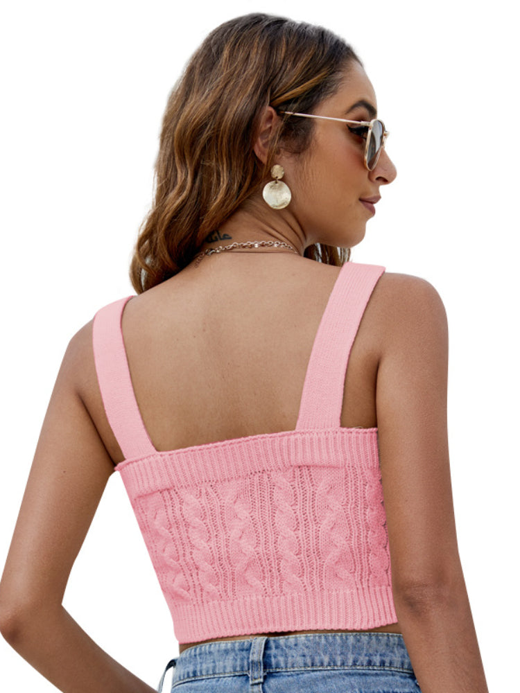 PINKY square cable knit cami